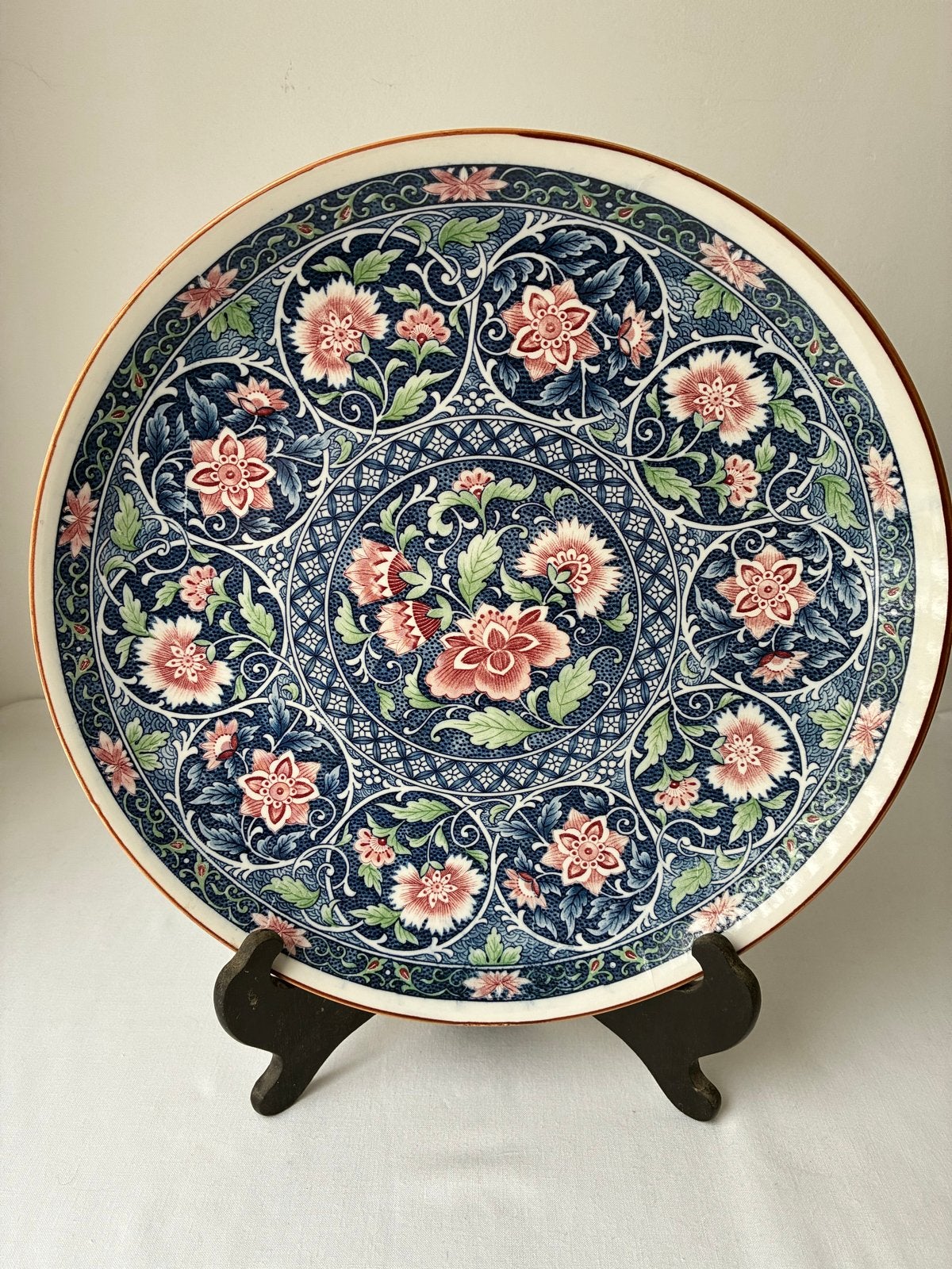 Vintage decoratief bord, wit met lichte gebruikssporen, Ophalen of Verzenden