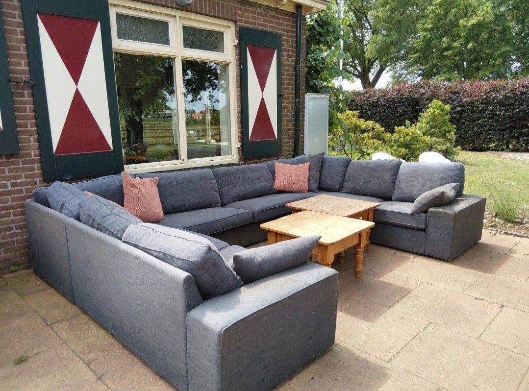 Gratis ophalen!!! U-bank KIVIK tresund antraciet, Tuin en Terras, Ophalen, Bank