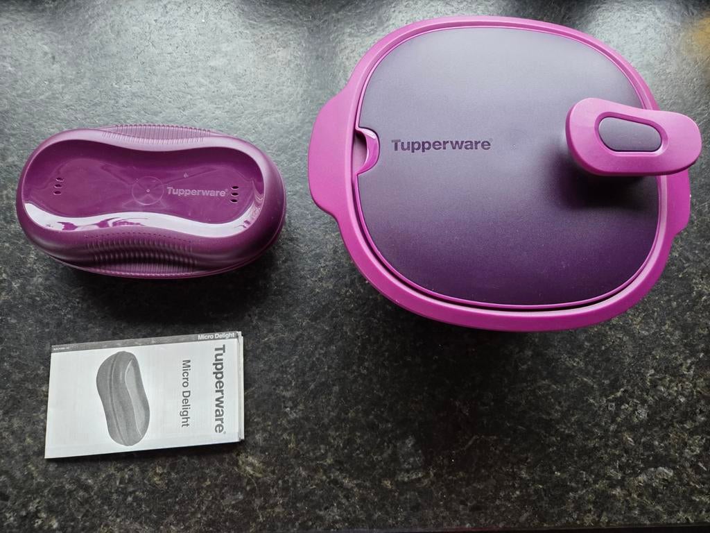 MICRO DELIGHT EN DUBBELE SCHAAL, Huis en Inrichting, Keuken | Tupperware, Ophalen of Verzenden, Zo goed als nieuw, Paars, Schaal