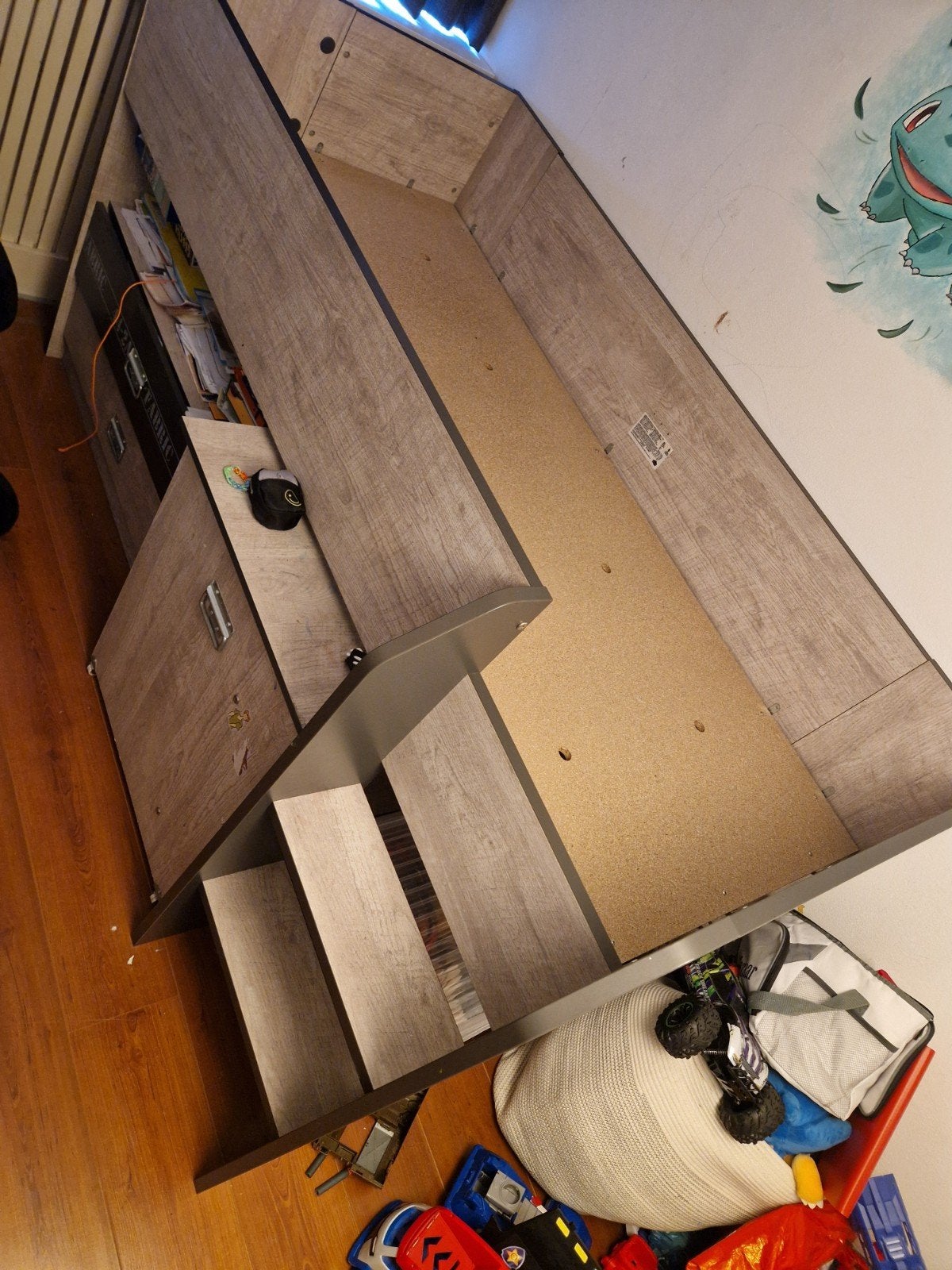 Hoogslaper Fabric 44-2A met trap en lade (reparatie nodig), Huis en Inrichting, Slaapkamer | Stapelbedden en Hoogslapers, Ophalen