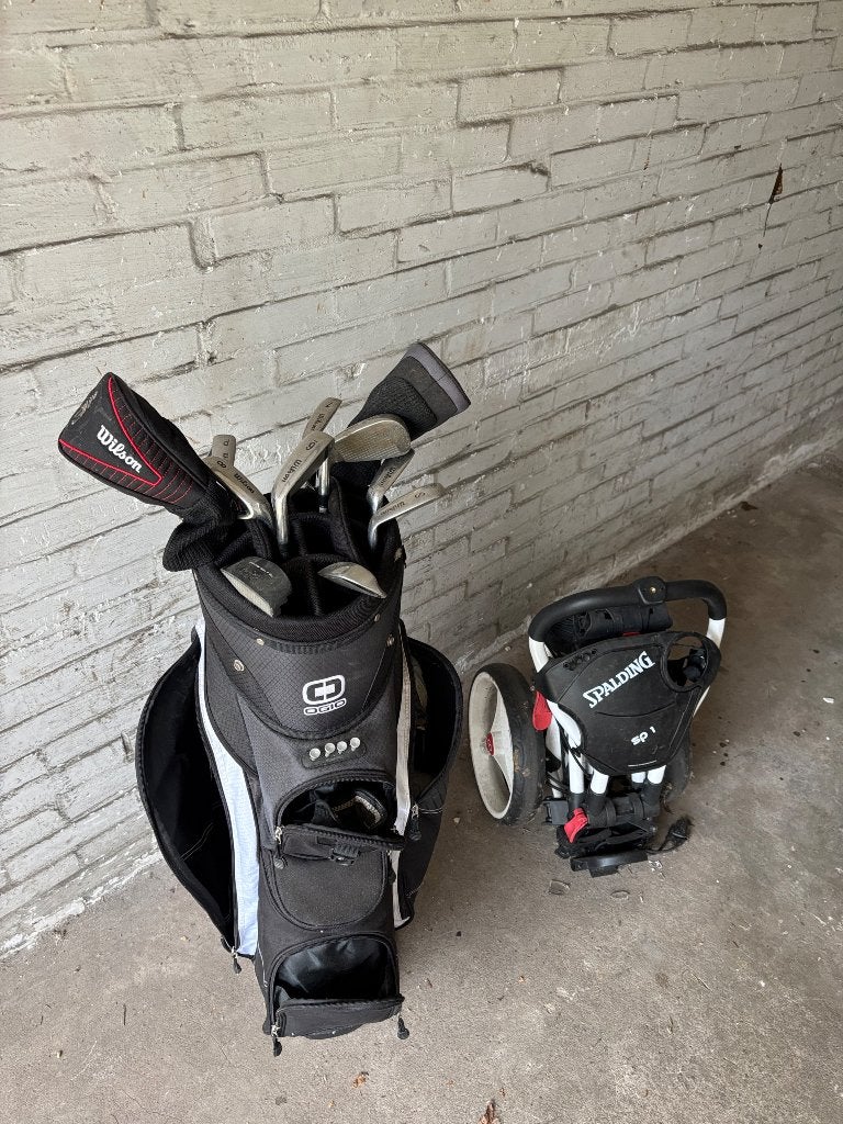 Complete golf set inclusief trolly, Ophalen, Gebruikt