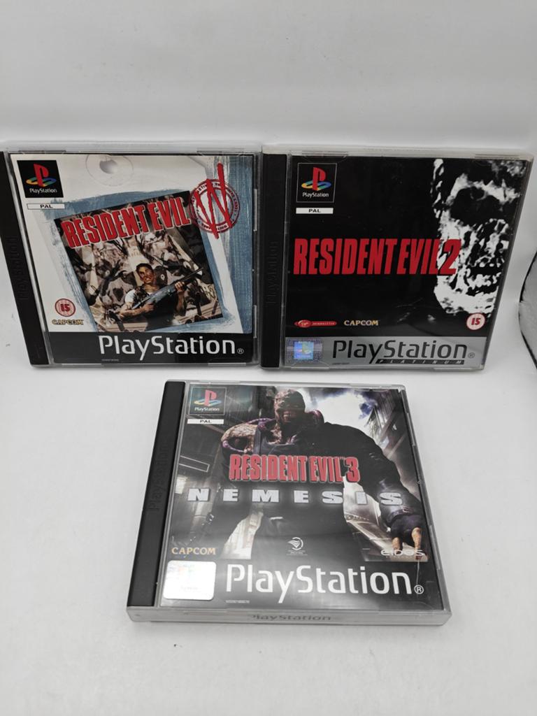 Resident Evil 1, 2 & 3  PS1, Spelcomputers en Games, Games | Sony PlayStation 1, Avontuur en Actie, Gebruikt, 1 speler, Info@capcom.com