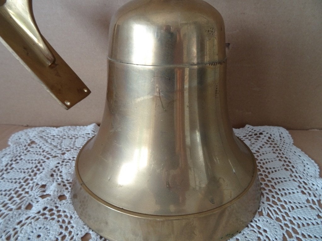Antieke of vintage bel deurbel grote koperen bel Geen klepel, Ophalen of Verzenden, Koper