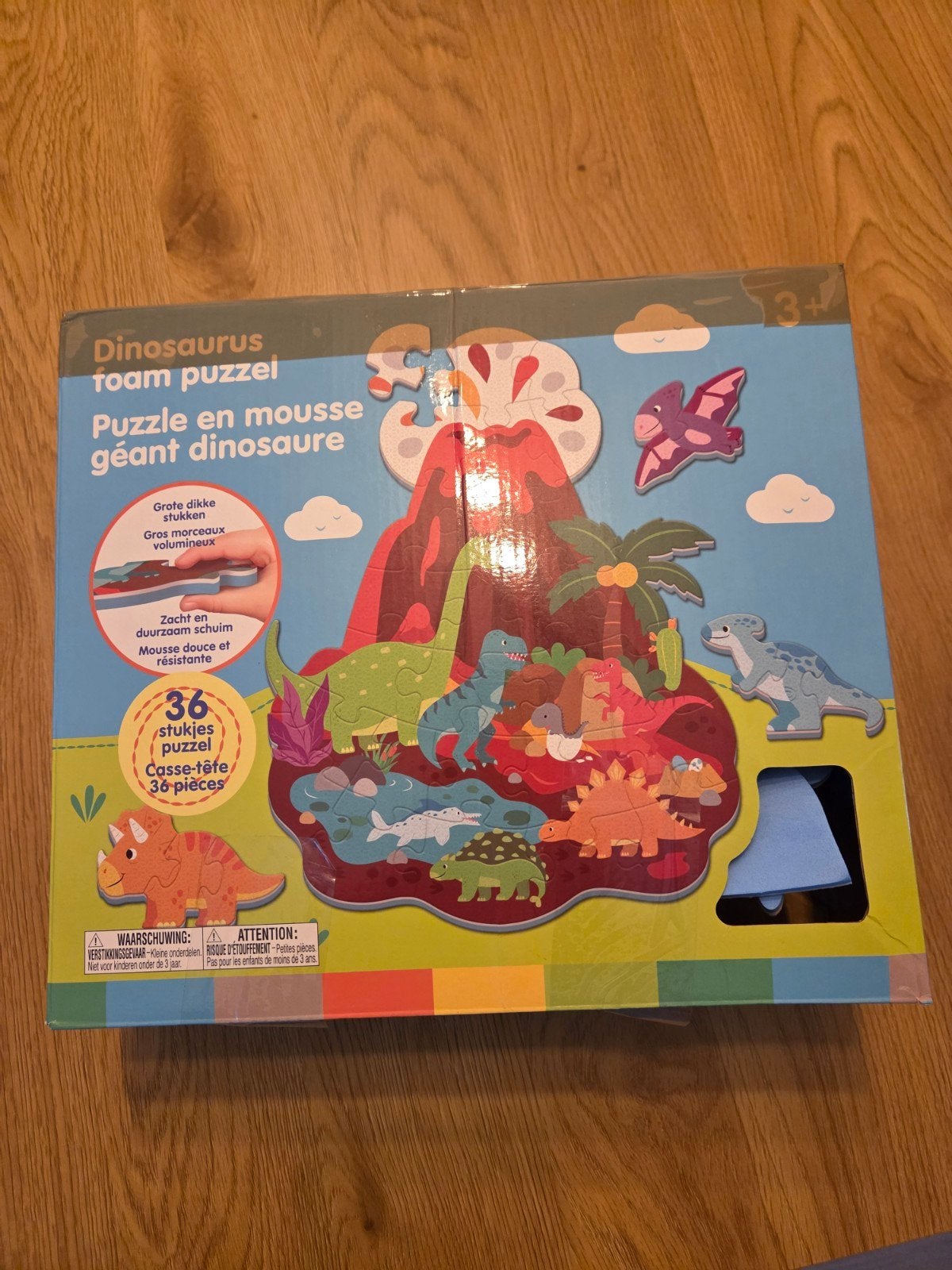 Dinosaurus foam puzzel - 36 stukjes, Ophalen of Verzenden, 10 tot 50 stukjes, Nieuw, 2 tot 4 jaar