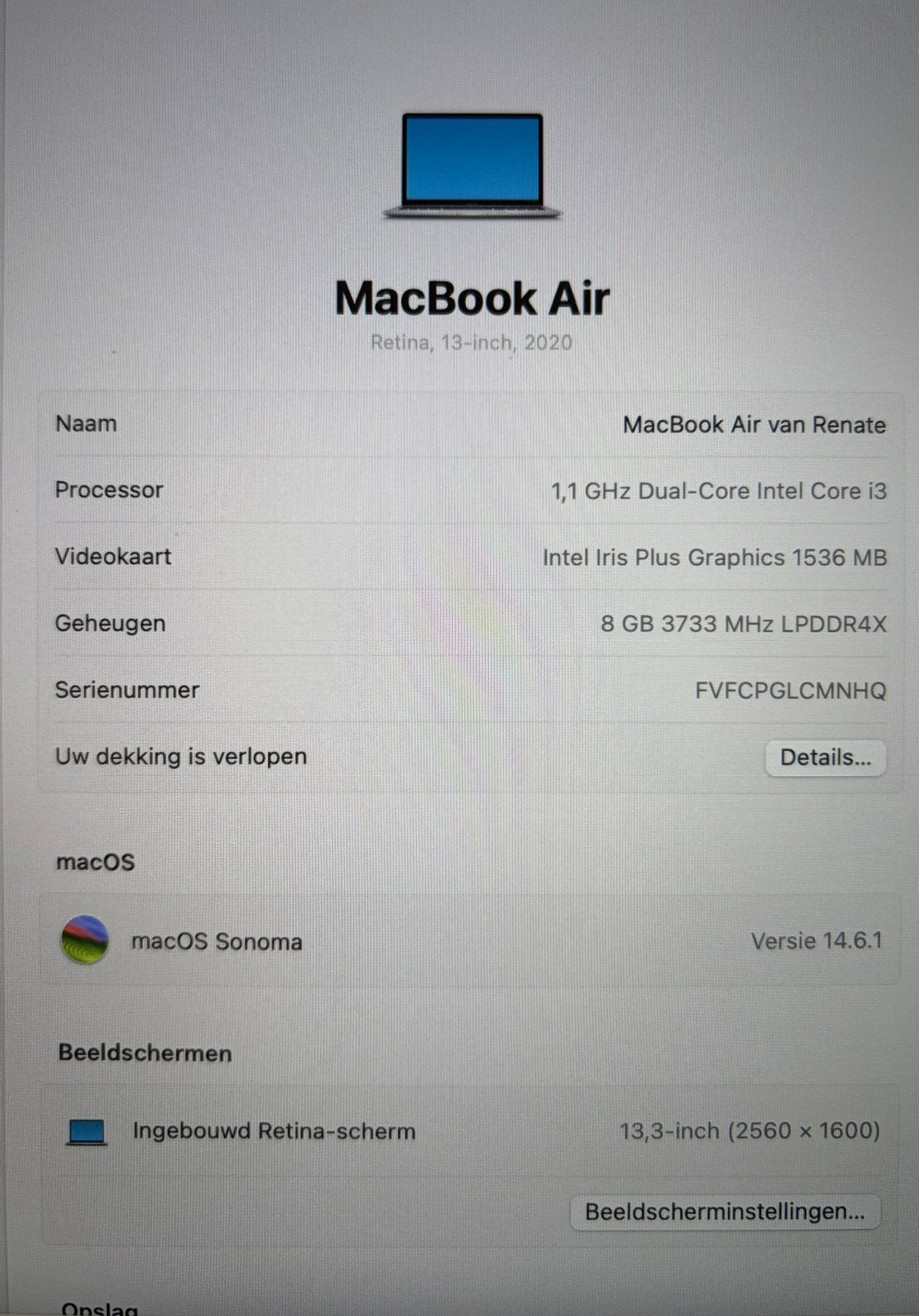 Foto 3 van Macbook Air 13” 2020 - zo goed als nieuw