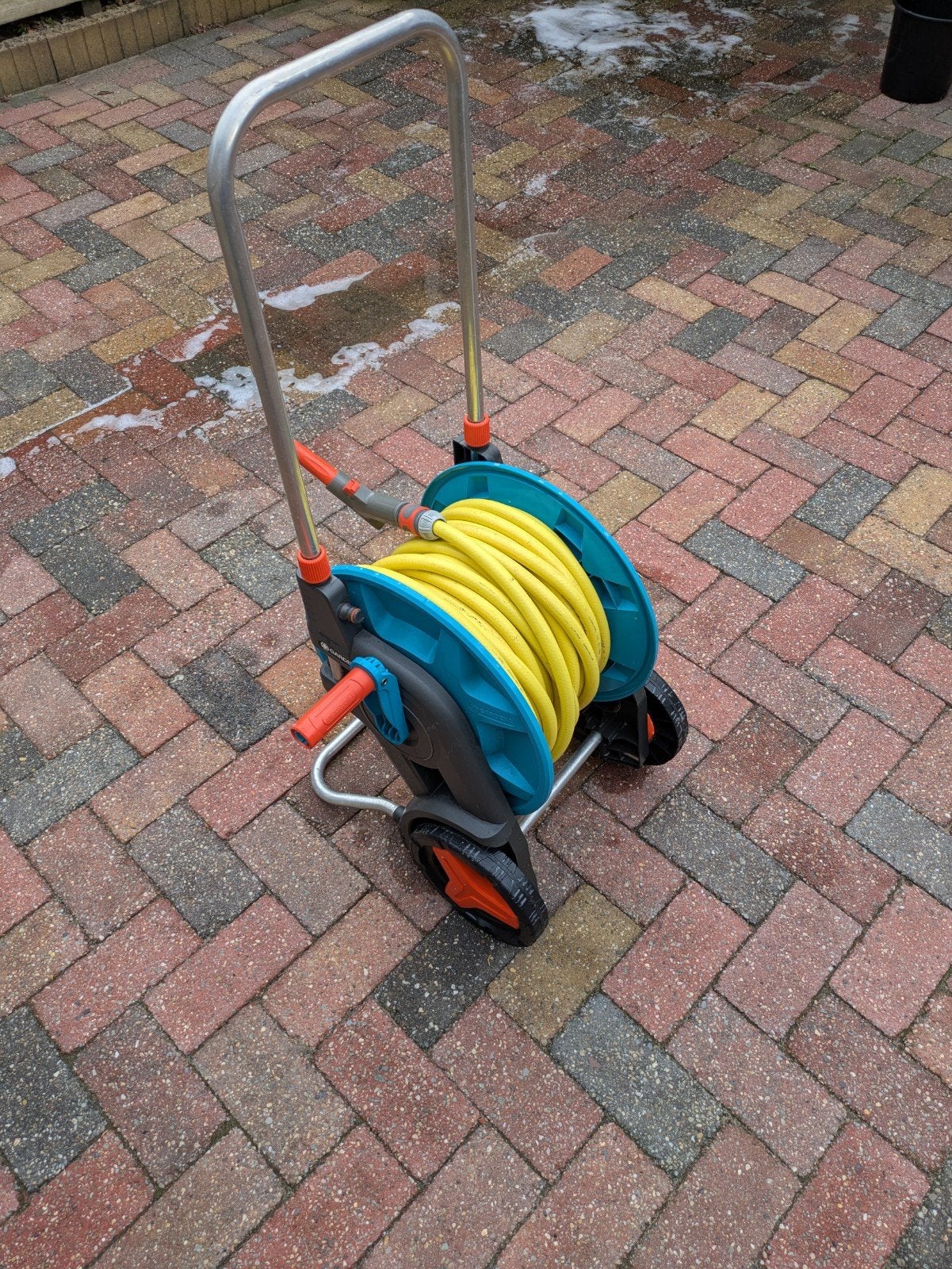 Gardena slangwagen / slanghaspel 25mtr met slang, Tuin en Terras, Ophalen, Gebruikt, Tuinslanghaspel
