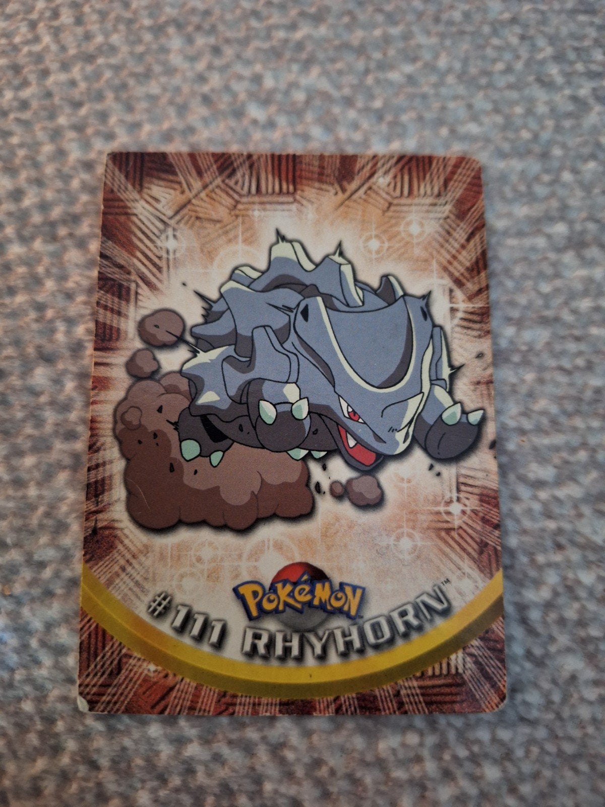Vintage Pokémon kaart: Rhyhorn #111 - Topps TV Animation Ser, Ophalen of Verzenden