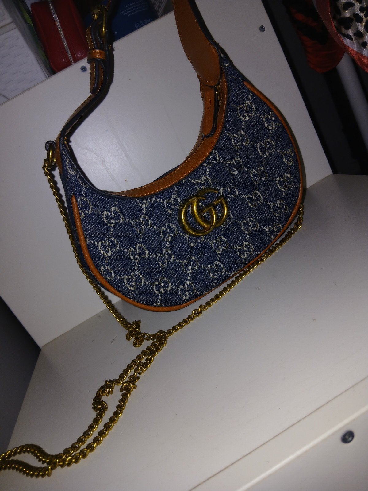 Gucci Dionysus schoudertas in denim, Ophalen of Verzenden, Zo goed als nieuw, Blauw, Schoudertasje