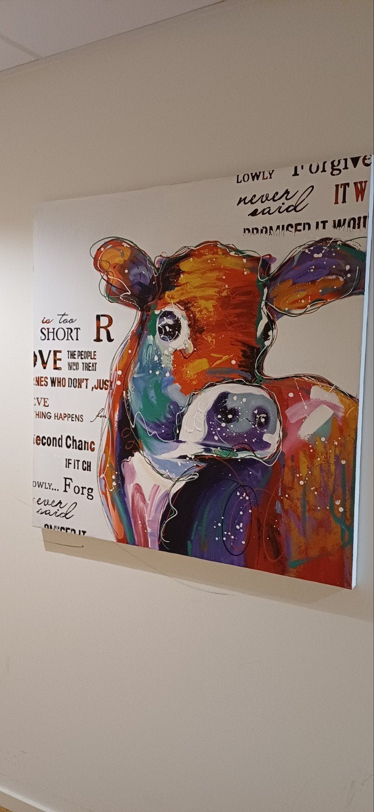 Canvasdoek met afbeelding Koe, Ophalen of Verzenden