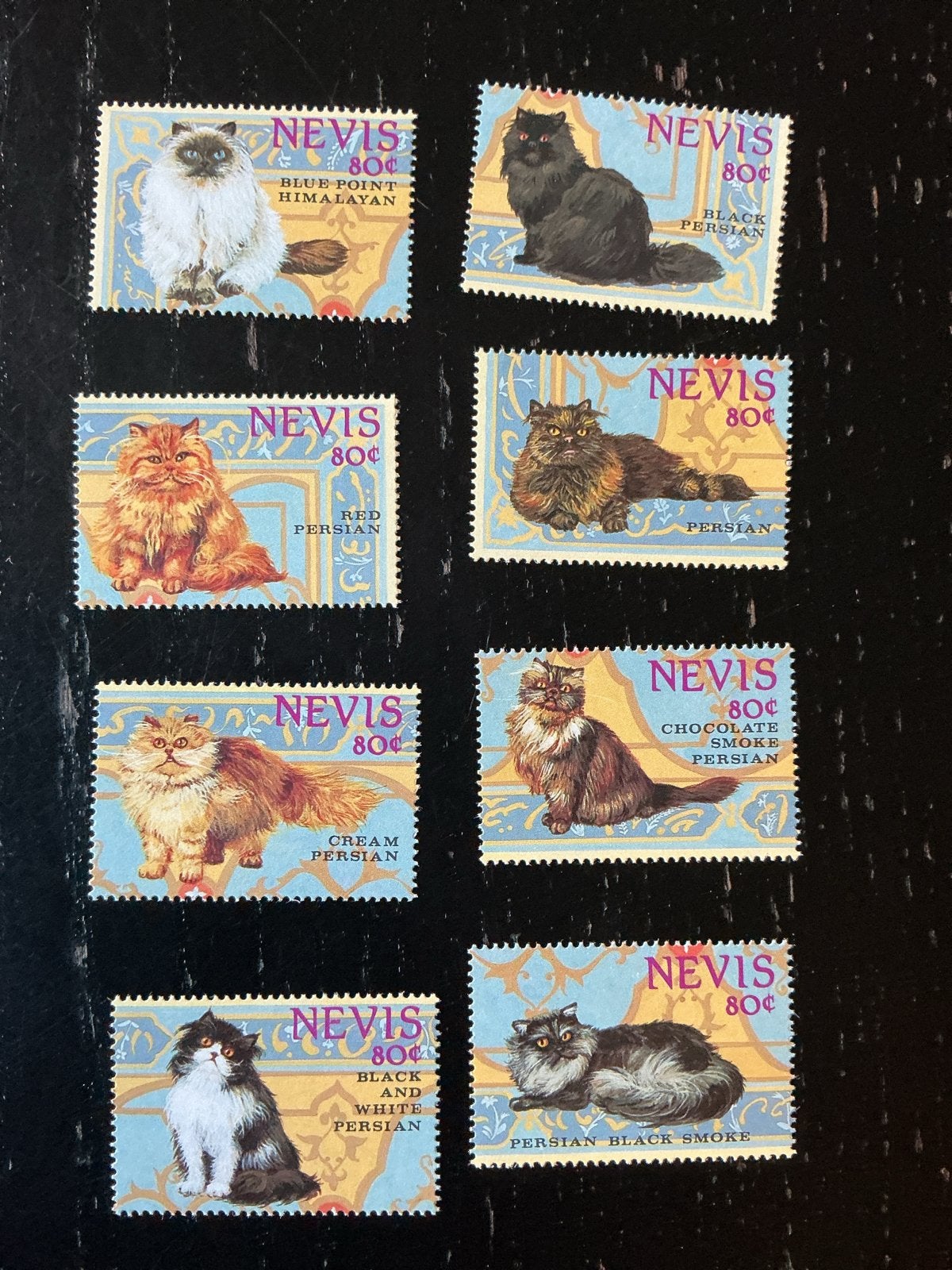 Postzegels Nevis - Perzische Katten Collectie (80c), Ophalen of Verzenden, Postfris, Dier of Natuur