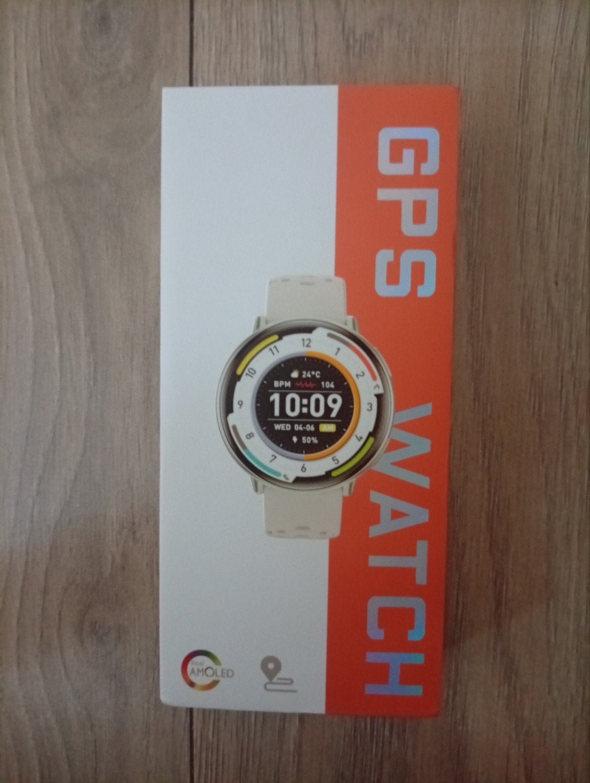 Smartwatch met GPS en AMOLED scherm, Real amoled, Zwart, Nieuw, Ophalen of Verzenden