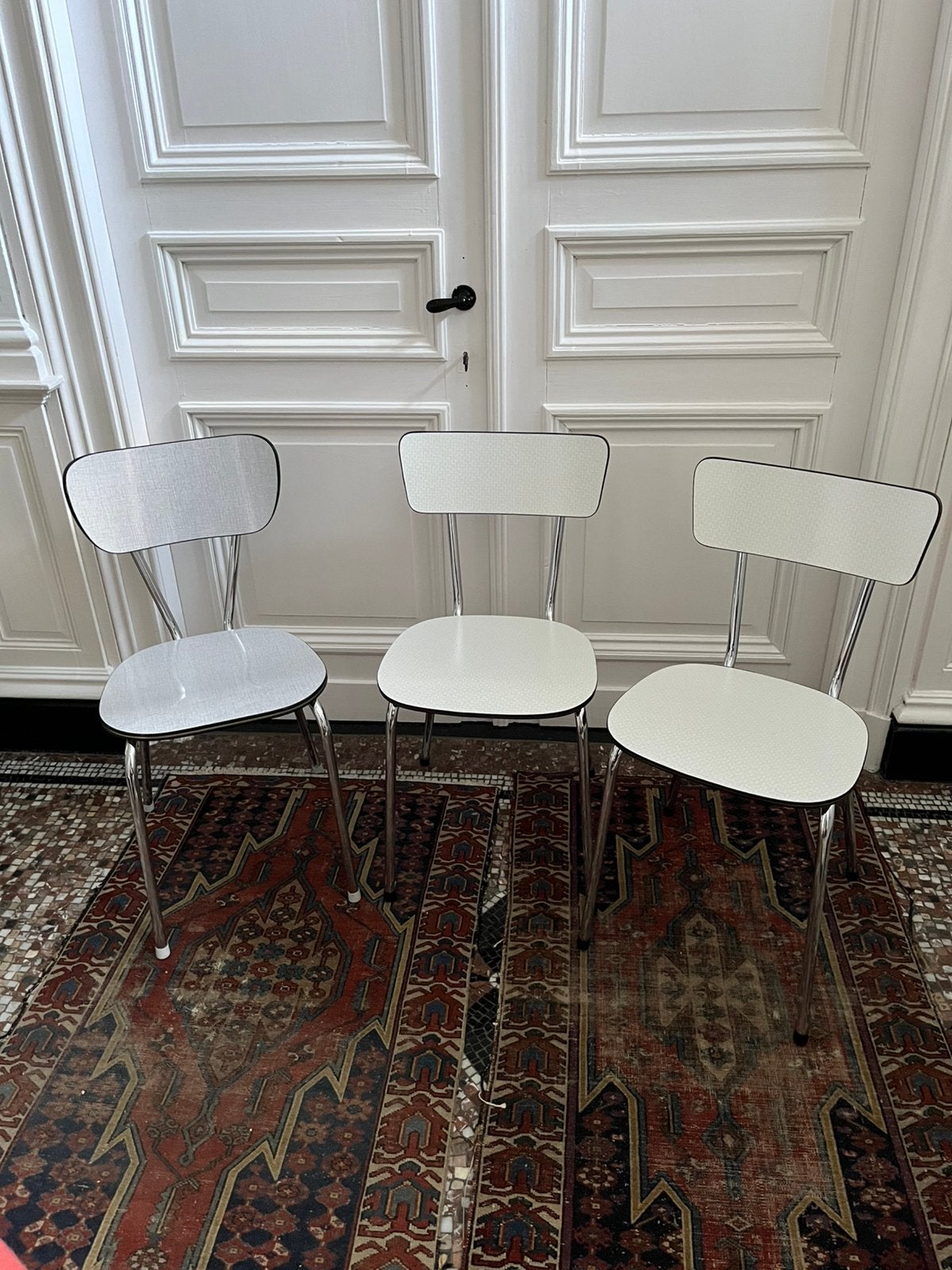 VINTAGE RETRO STOEL KEUKENSTOEL FORMICA CHROOM, Ophalen