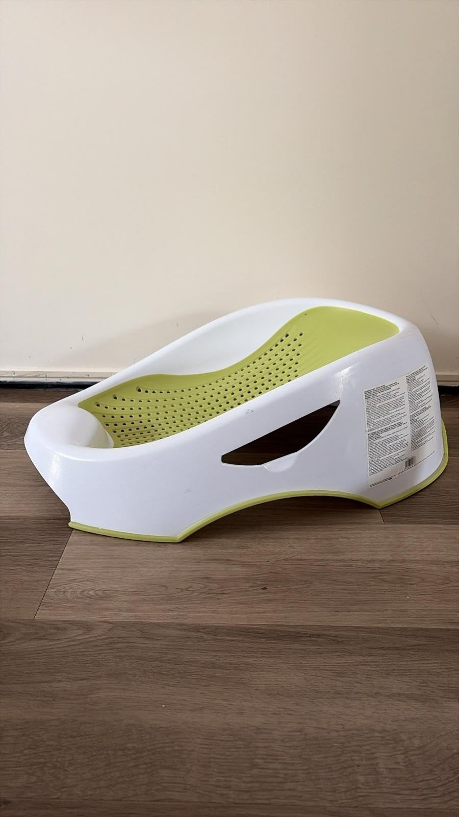 Baby badzitje wit/groen, Gebruikt, Badzitje of Badring, Standaard, Ophalen