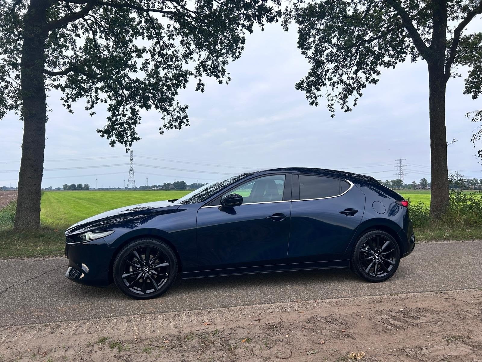 Mazda 3 Skyactiv-X 180 pk 2020 Blauw Leer Bose Luxury, Auto's, Voorwielaandrijving, 1295 kg, 4 cilinders, LED verlichting