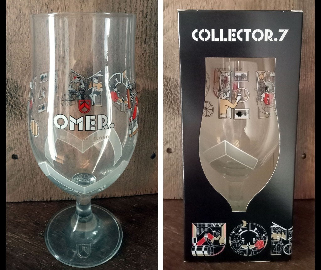 3 nieuwe OMER Collector 7 glazen (33cl), Ophalen of Verzenden, Nieuw, Glas of Glazen, Overige merken