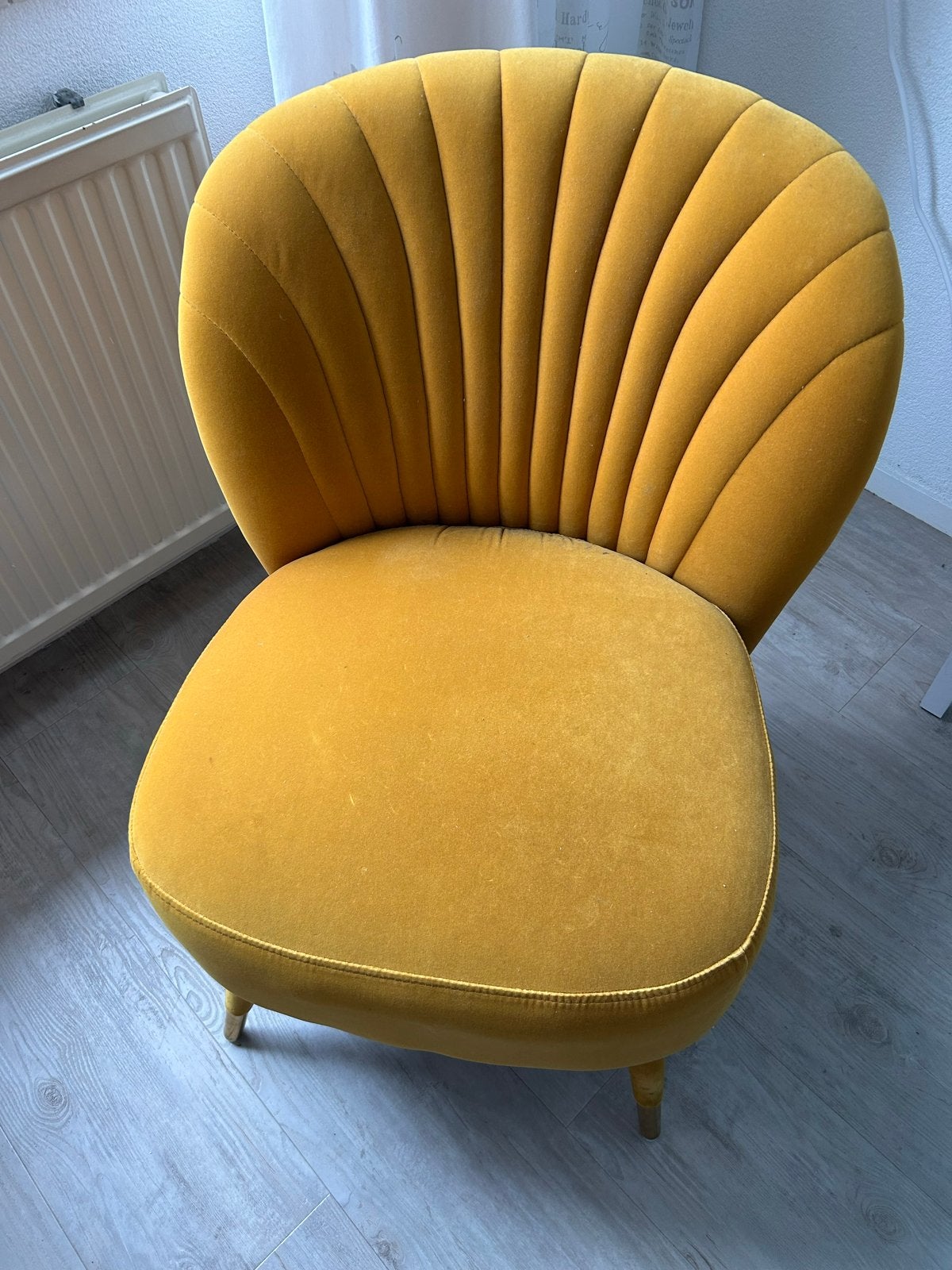 Stijlvolle okergele fauteuil - Comfortabel en compact, Ophalen, Gebruikt, Overige kleuren, Eén