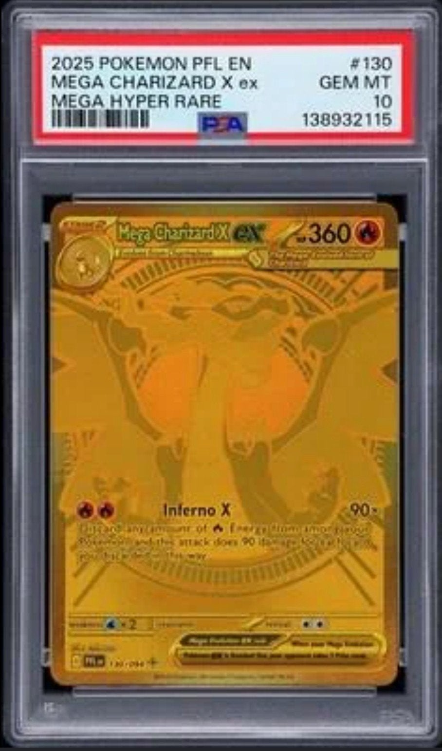 2025 Pokémon Mega Charizard X EX Hyper Rare PSA 10, Ophalen of Verzenden, Nieuw, Losse kaart, Foil