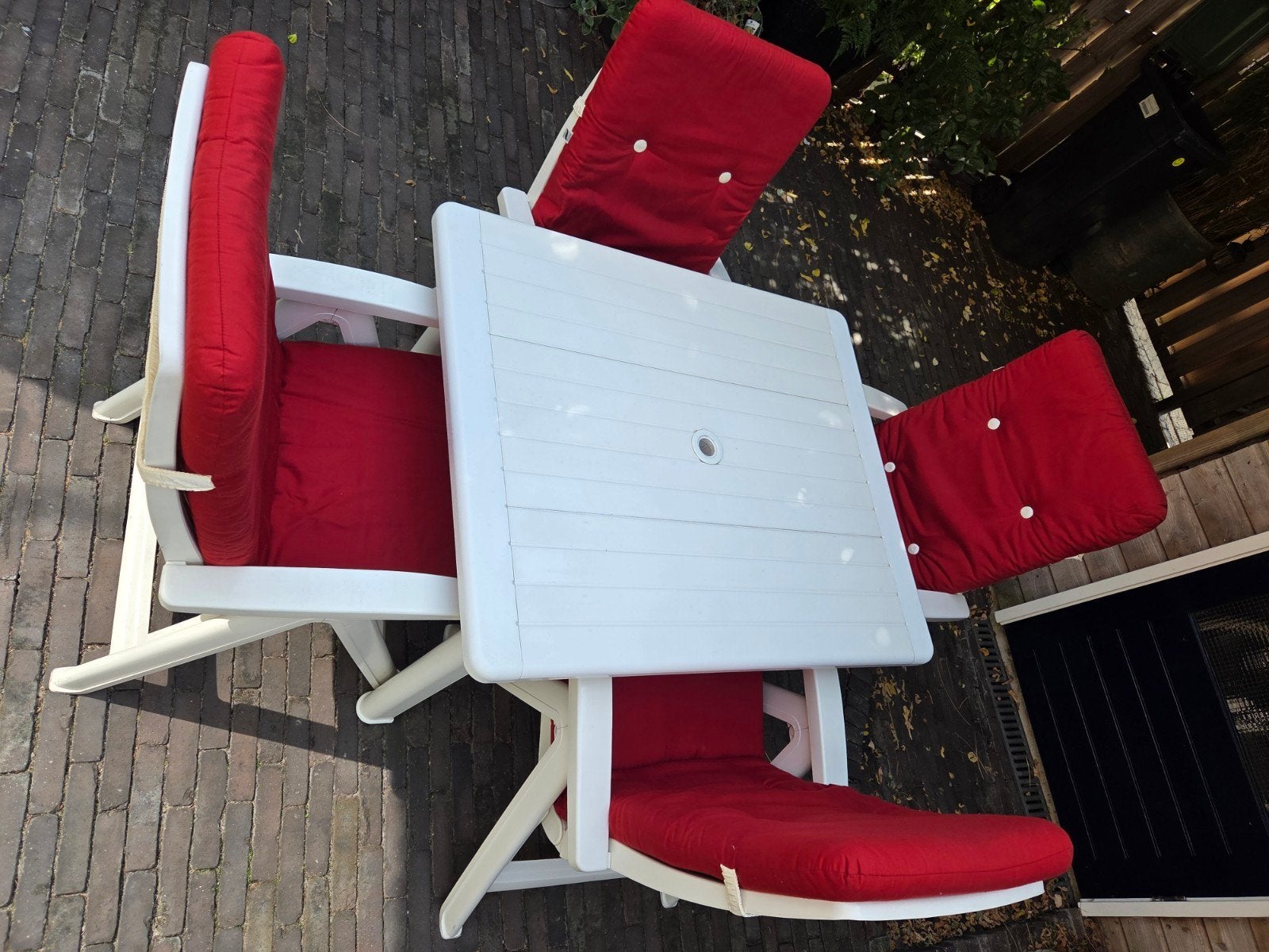 Tuinset Wit, merk:  Hartman, 4 zitplaatsen, Kunststof, Gebruikt, Ophalen of Verzenden