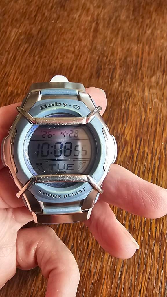 Baby-G Shock Resist Horloge - Blauw/Zilver, Ophalen, Kunststof, Swatch
