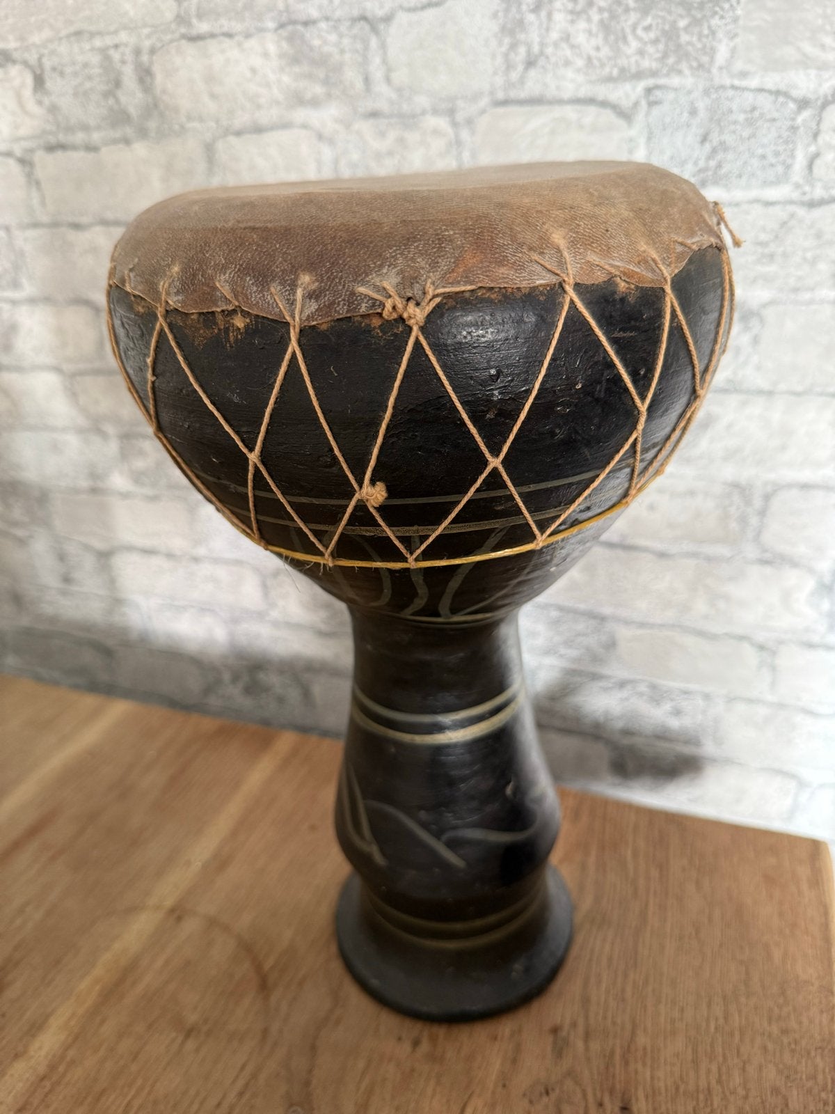 Vintage Afrikaanse Djembe Trommel - Handgemaakt, Ophalen of Verzenden, Gebruikt, Trommel