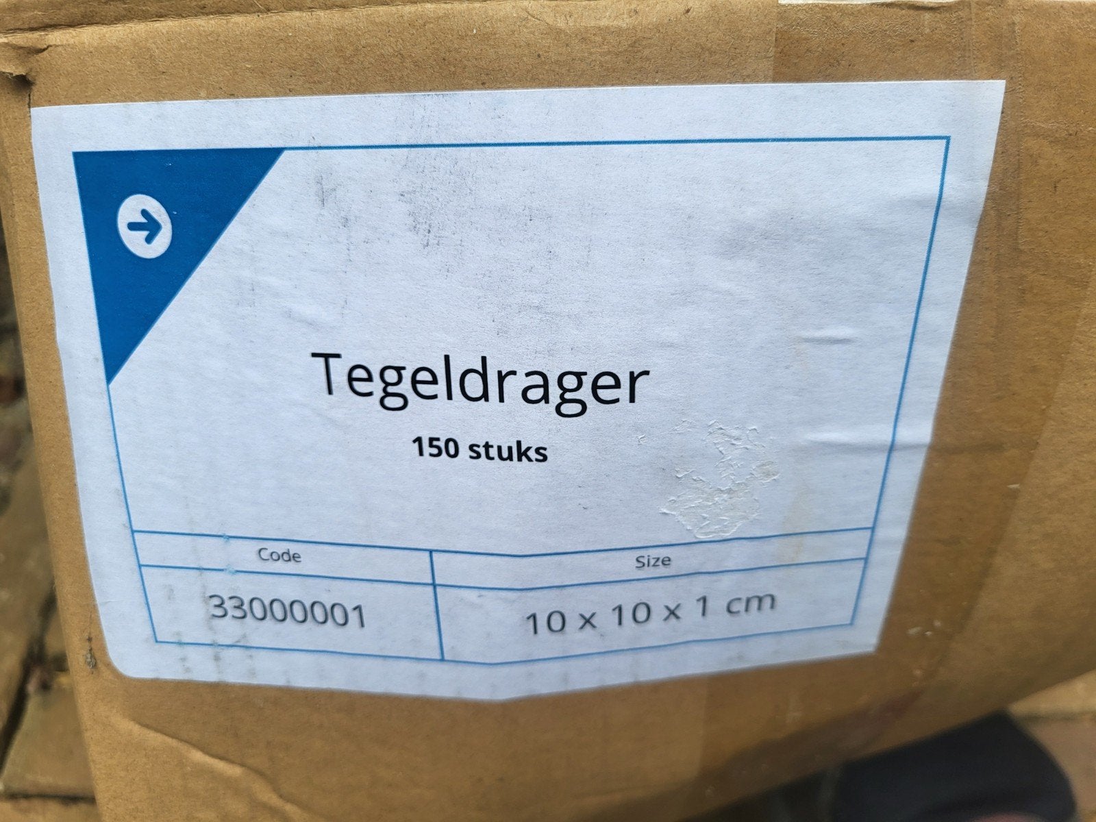 Tegeldragers 10x10x1 cm - 75 stuks, Ophalen, Overige materialen, Overige typen, Nieuw
