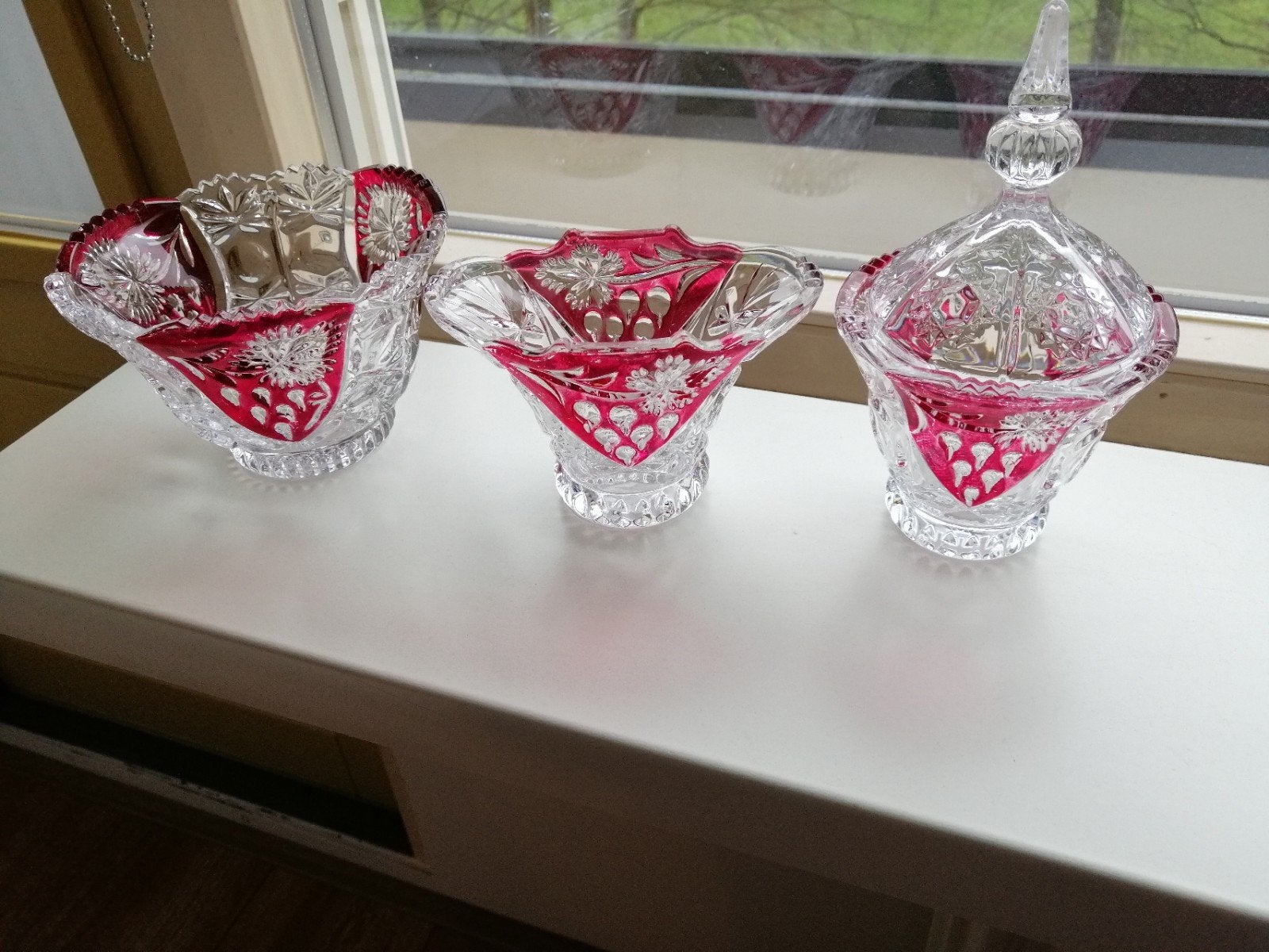 3 kristal suikerpotten nieuw, Ophalen