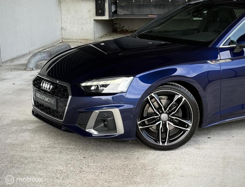 Audi A5 Sportback 35 TFSI S Competition|Rs zetels|Massage|, Auto's, Gebruikt, Euro 6, 4 cilinders, Blauw
