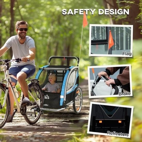 Kinderfietskar met veiligheidsvoorzieningen, Fietsen en Brommers, Fietsaccessoires | Aanhangers en Karren, Ophalen, Onbekend, 20 tot 40 kg