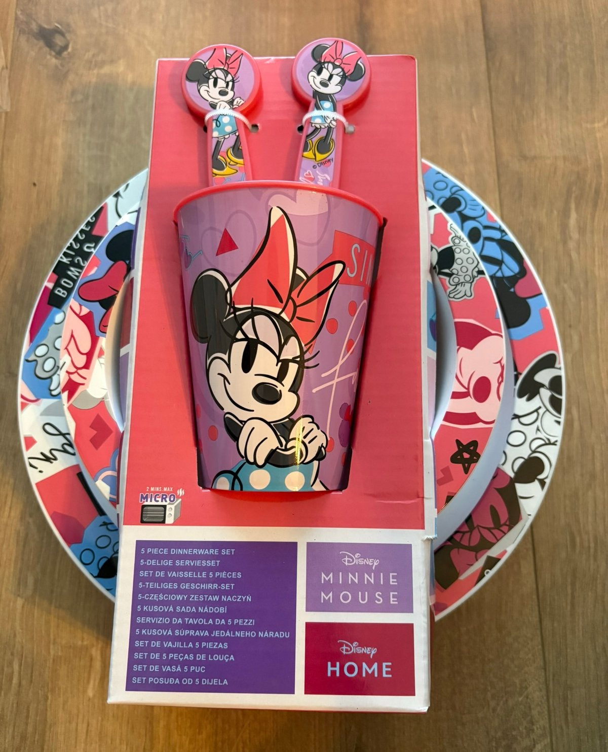 Minnie Mouse serviesset 5-delig, Verzamelen, Disney, Ophalen of Verzenden, Overige figuren, Nieuw