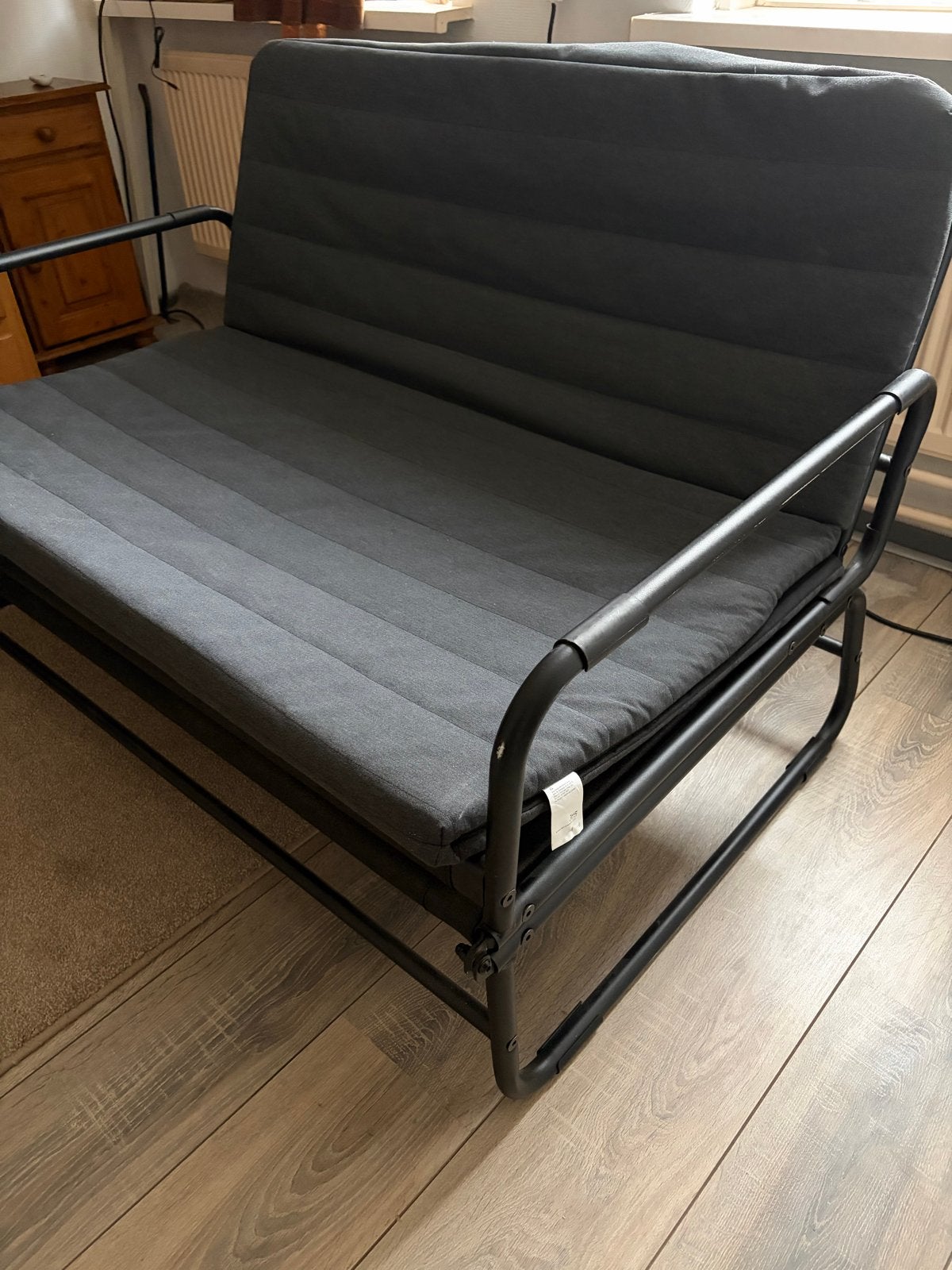 IKEA LYCKSELE LÖVÅS slaapbank - 2-zits - Donkergrijs, Ophalen, Gebruikt, Tweepersoons, 120 cm
