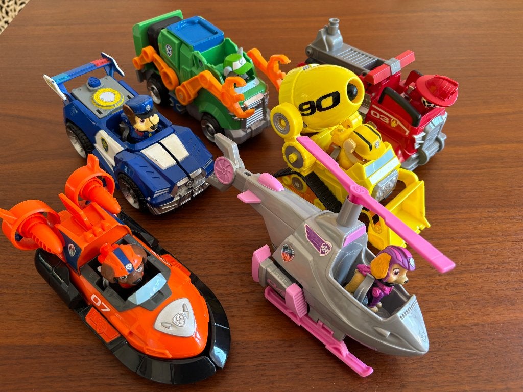 Paw patrol 6 luxe voertuigen, Ophalen of Verzenden, Gebruikt
