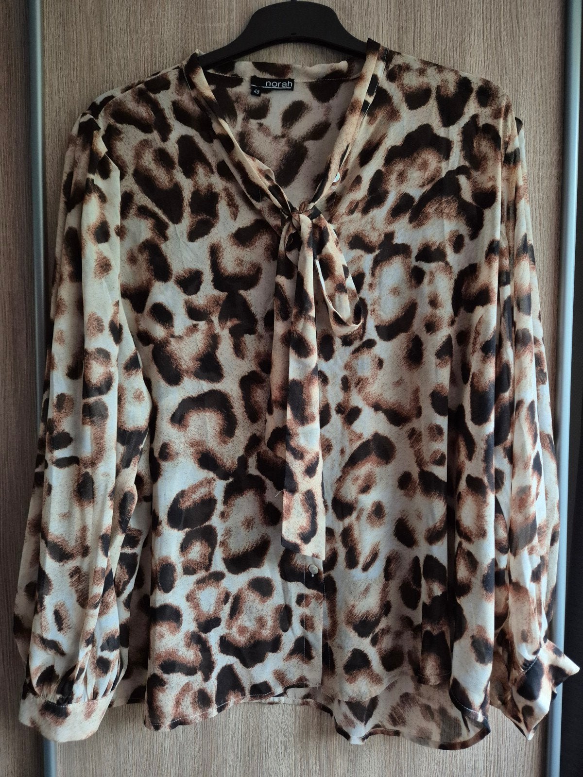 Blouse norah maat 48, Bruin, Maat 46/48 (XL) of groter, Ophalen of Verzenden, Zo goed als nieuw