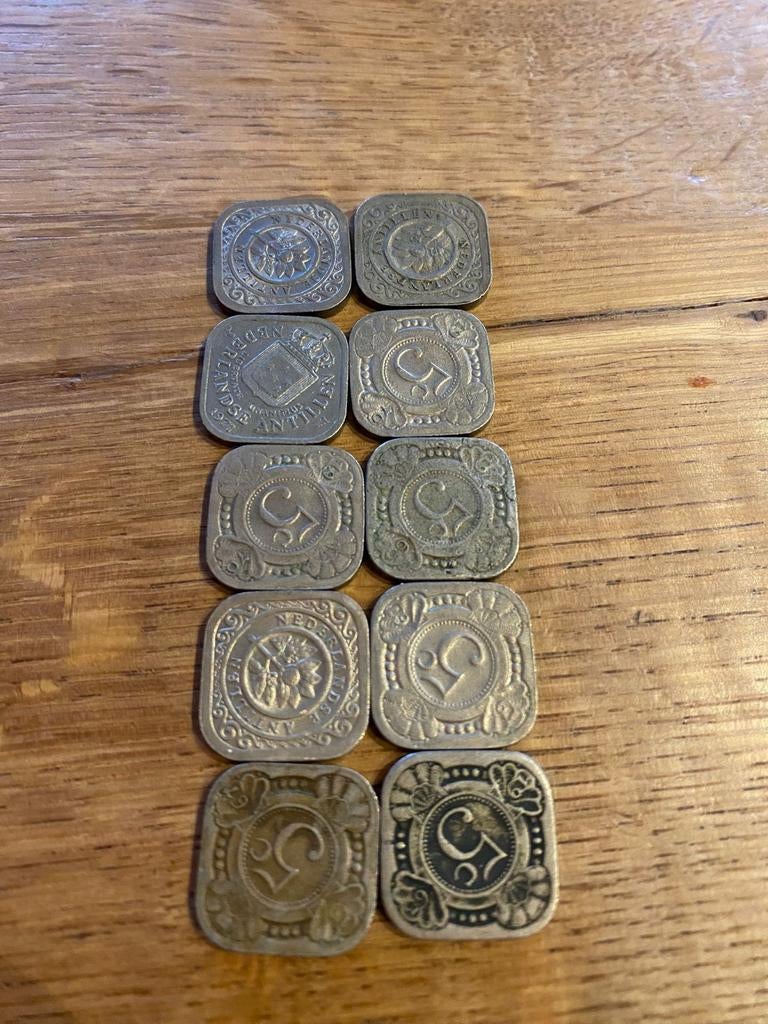 Oude munten Nederlandse Antillen en Curacau, Postzegels en Munten, Ophalen of Verzenden, Nederland, Munten