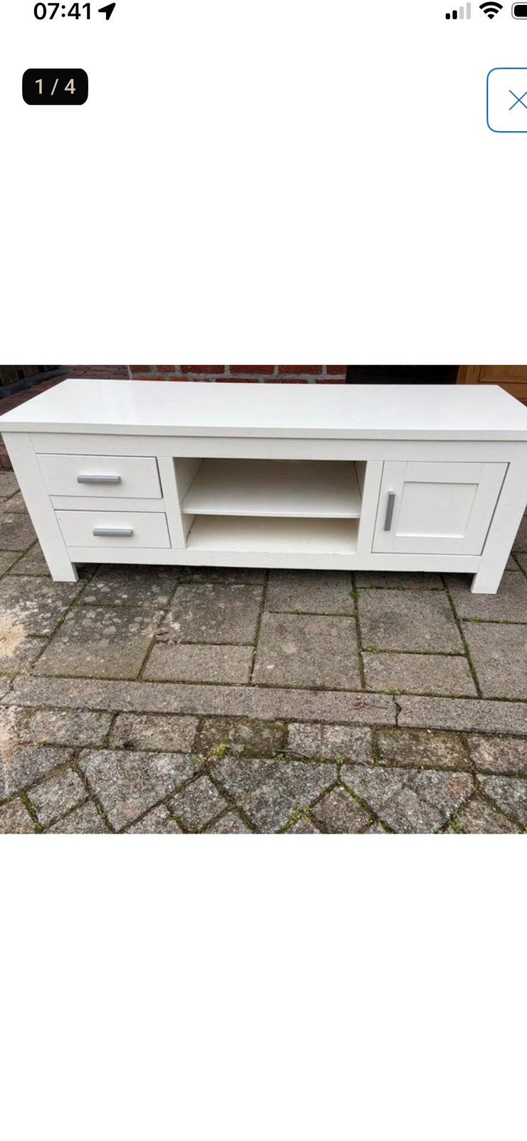 Wit tv meubel, Huis en Inrichting, Ophalen, Gebruikt, 100 tot 150 cm, Minder dan 100 cm