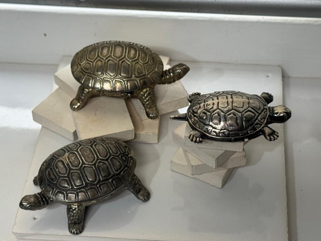 Drie oude schildpad doosjes, Antiek en Kunst, Ophalen of Verzenden