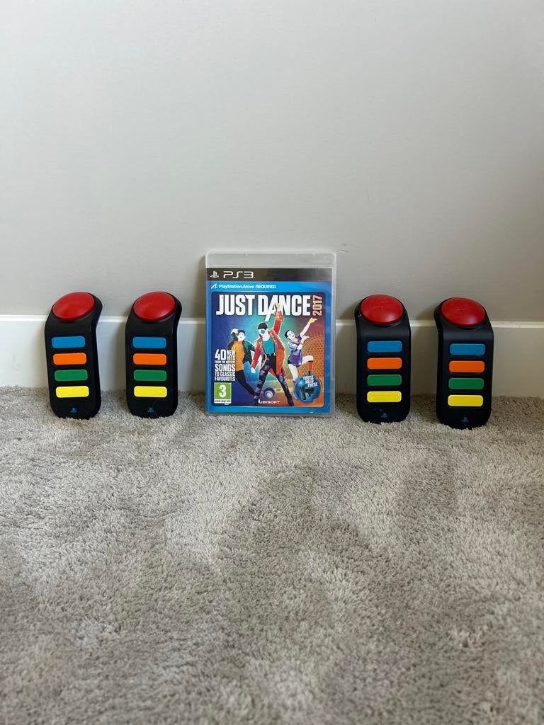 Just Dance 2017 PS3 met 4 Buzz controllers, Muziek, Verzenden, Zo goed als nieuw, 3 spelers of meer