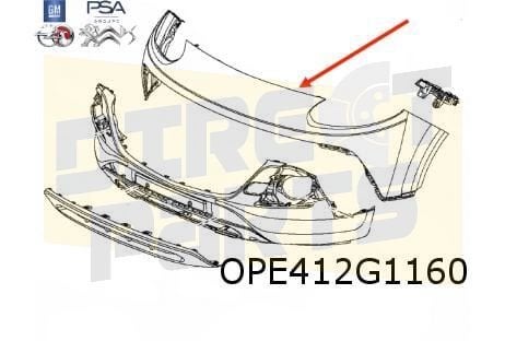 Opel Adam (1/13-9/19) Rocks voorbumper bovendeel (te spuiten