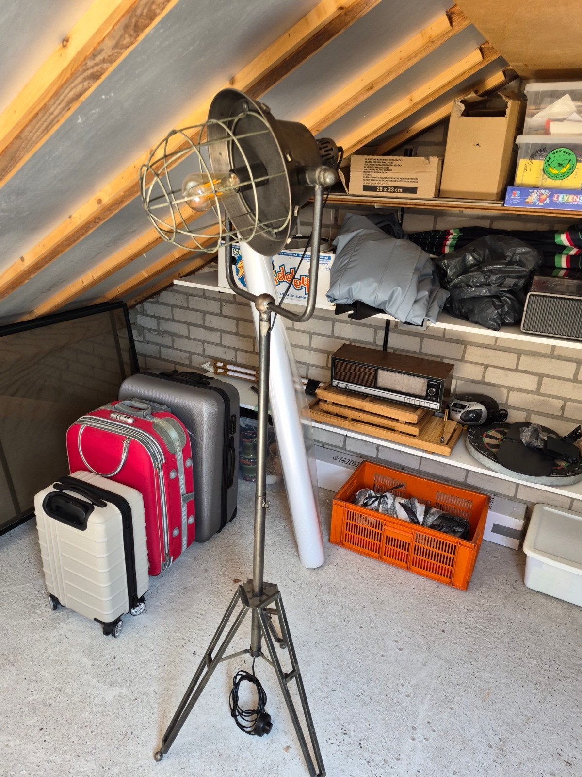 Industriële lamp, Huis en Inrichting, Lampen | Vloerlampen, Ophalen, Zo goed als nieuw, Minder dan 100 cm
