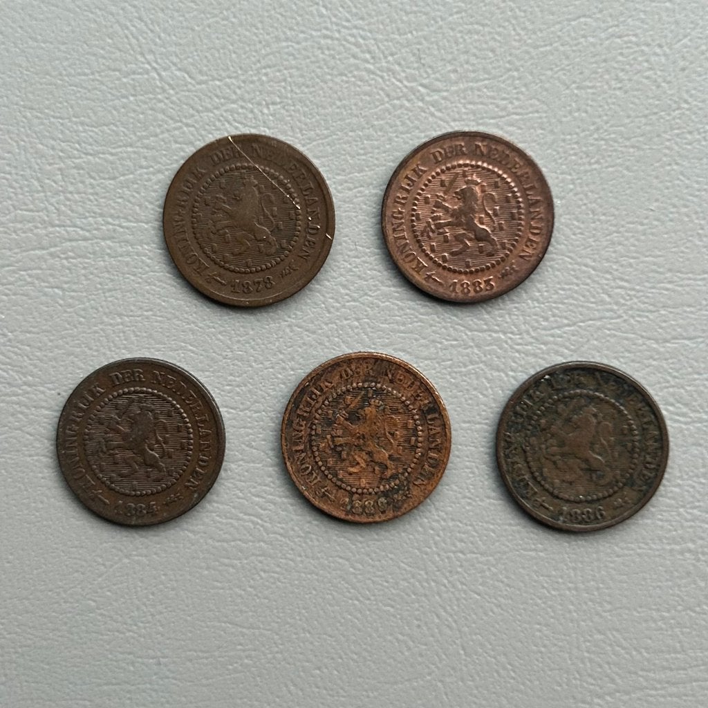 1/2 cent nieuw type Willem III, 1878 - 1886, Ophalen, Koning Willem III, 1 cent