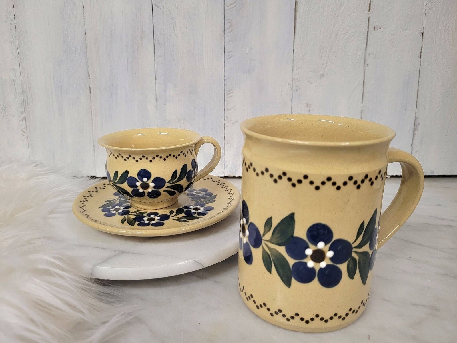 Vintage Duits aardewerk set van Töpferhaus Arnold, Antiek en Kunst, Antiek | Servies los, Verzenden