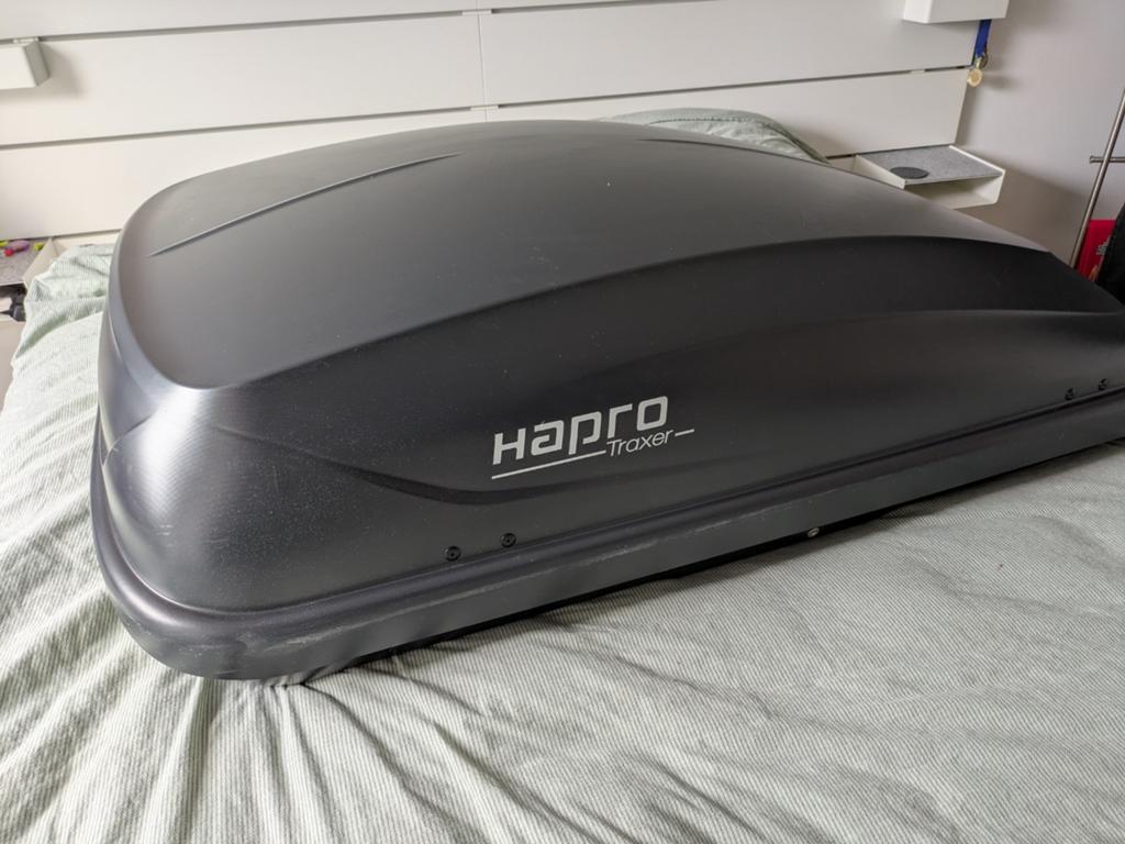 Hapro Traxer 4.6 Dakkoffer Zwart – Zo goed als nieuw + opsta, Auto diversen, Dakkoffers, Ophalen, Zo goed als nieuw