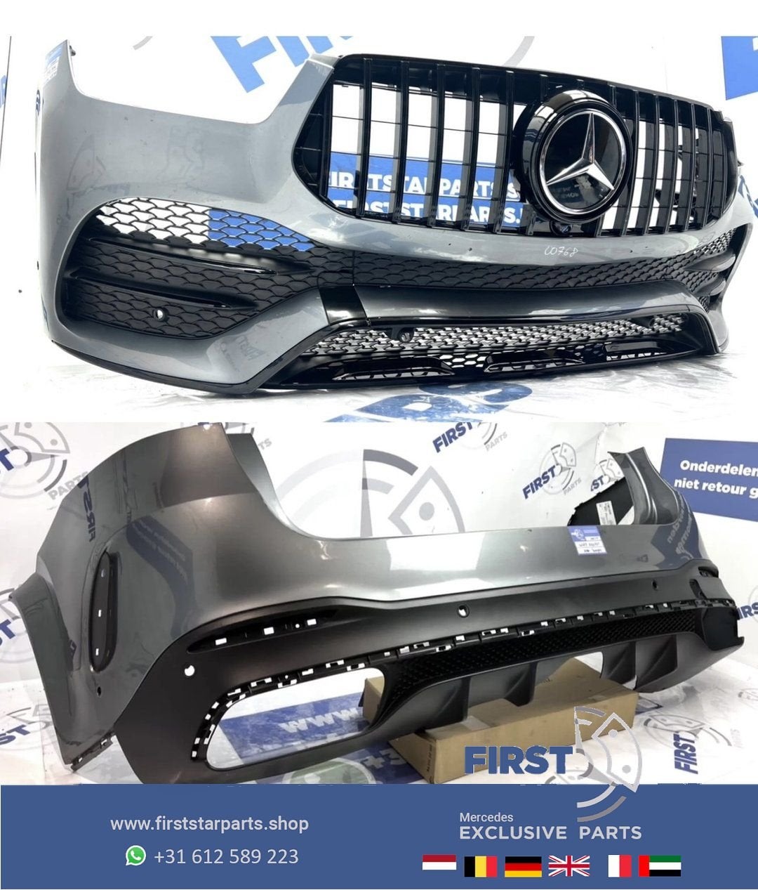 W167 AMG PAKKET BUMPER SET V167 C167 GLE 53 AMG VOORBUMPER +, Gebruikt, -, Ophalen of Verzenden, Bumper