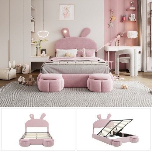 kinderbed met instelbare helderheid en lichtstrips, 140x200, Ophalen, Overige kleuren, 140 cm, Kinder