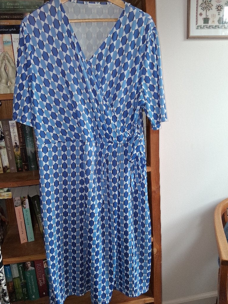 zomerjurk Gerry Weber in blauwkleuren maat 46, Kleding | Dames, Blauw, Maat 46/48 (XL) of groter, Ophalen of Verzenden, Gedragen