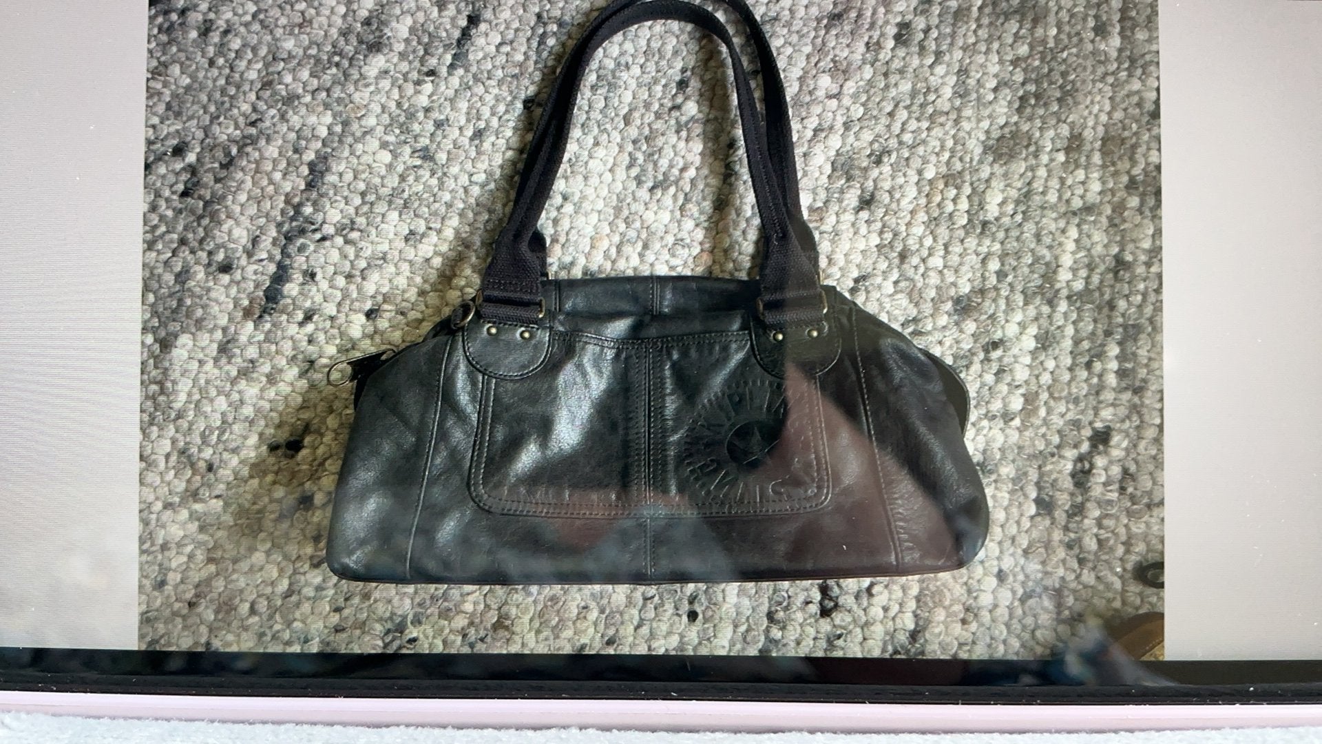 Kipling zwart leren handtas, Ophalen of Verzenden, Zo goed als nieuw, Zwart, Handtas
