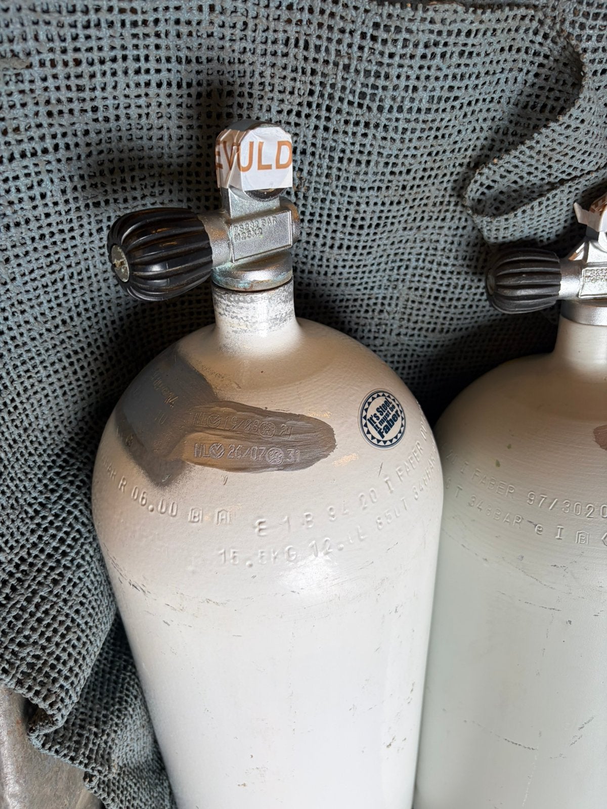 2x 12 liter bommetje gekeurd. 8-7, Ophalen, Zo goed als nieuw, Duikfles