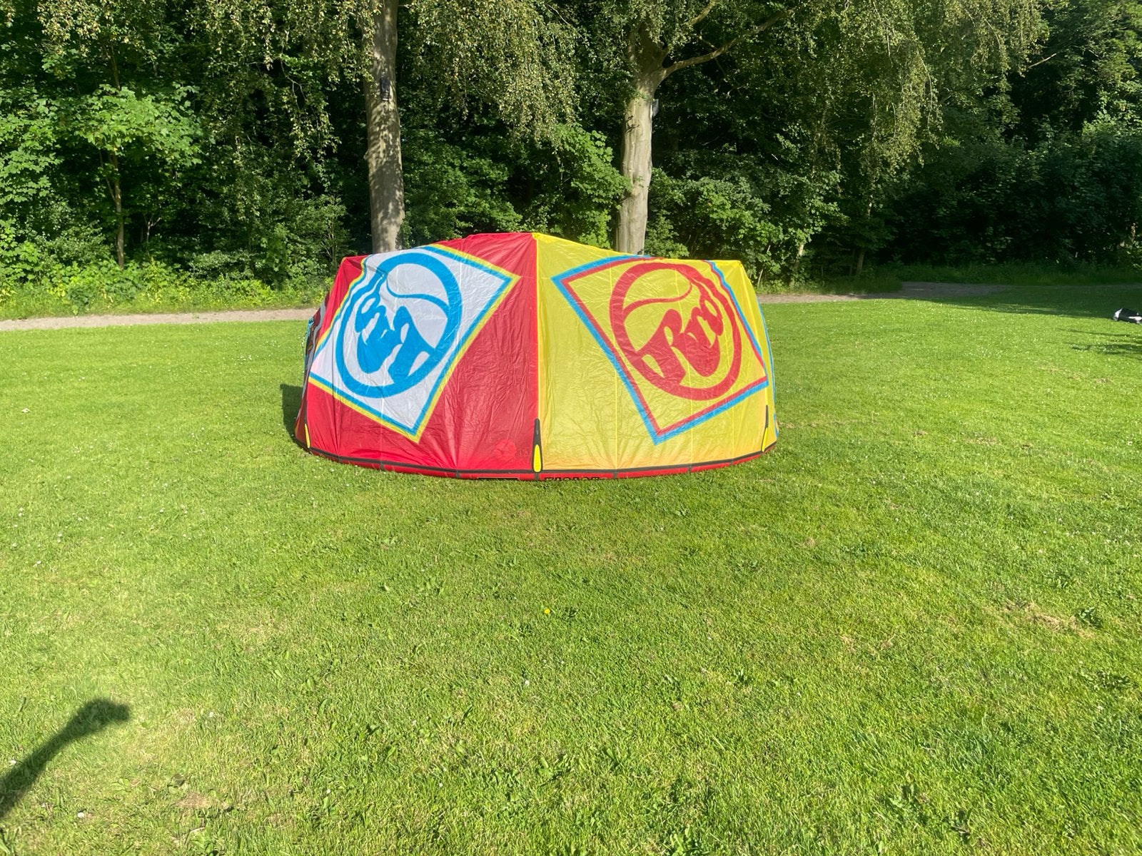 9m RRD kite. Inclusief bar! Perfect voor beginners., Geen board, Ophalen, Zo goed als nieuw, 9 m²