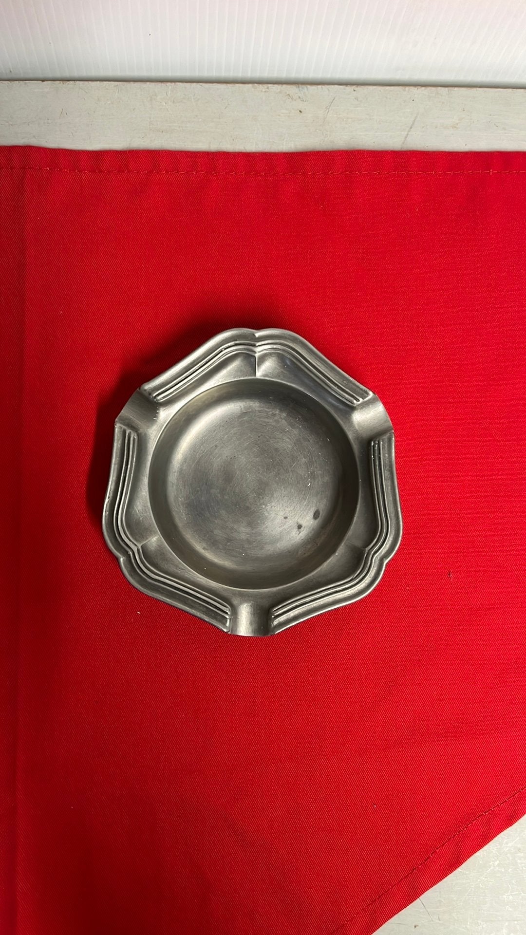 Antieke Tinnen Asbak, Ophalen of Verzenden