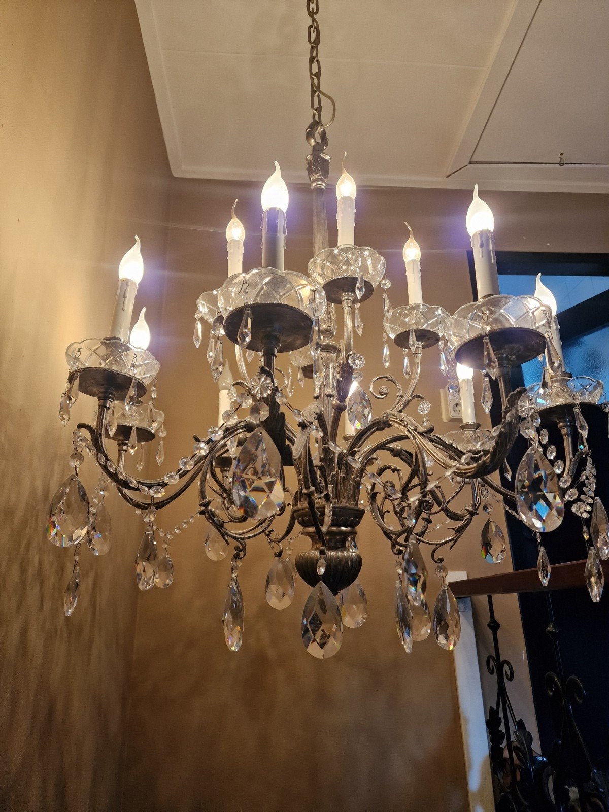 Boheemse Nikkel kroonluchter met Swarovski kristal, Ophalen