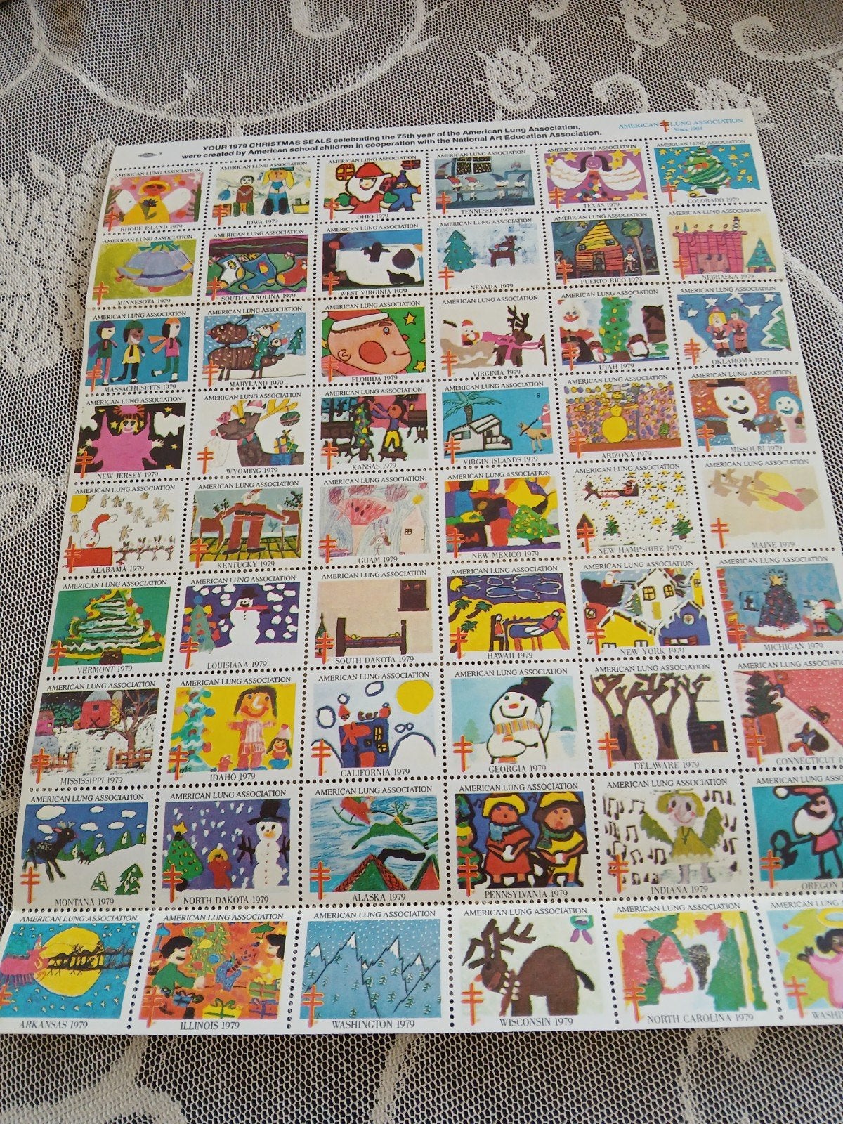 Serie van 54 sluitzegels tuberculose 1979, Postzegels en Munten, Ophalen of Verzenden, Postfris, Overige thema's